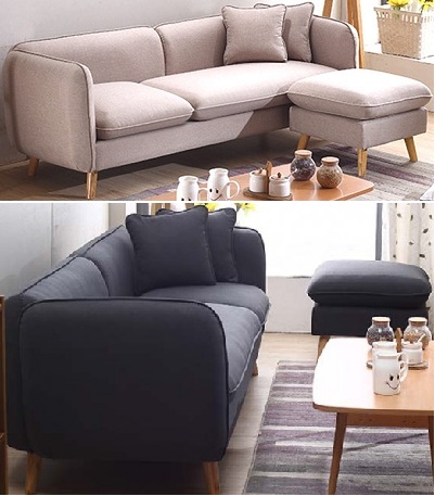 Ghế sofa băng kết hợp với đôn