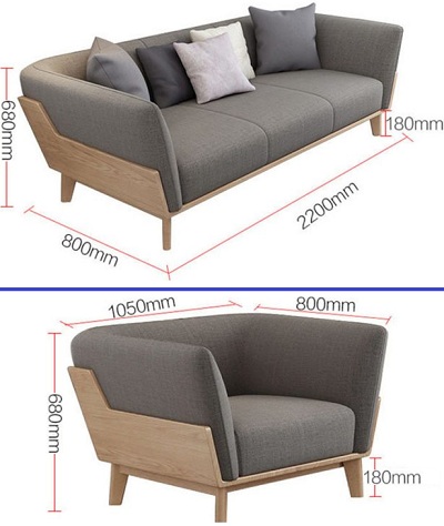 Thiết kế ghế sofa 150cm