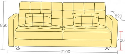 Thiết kế ghế sofa 2100mm