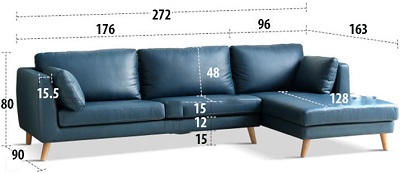 Kích thước ghế sofa màu xanh
