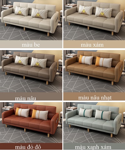 Mẫu ghế sofa bọc nỉ theo mầu dài 2m2