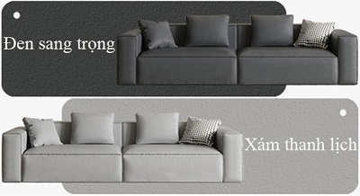 Ghế sofa màu đen và xám