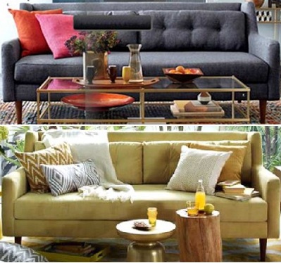 Ghế sofa màu xanh, đen bằng dài 2100mm