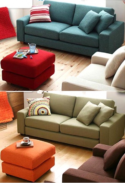 Ghế sofa bọc nỉ văng dài 162cm GSF210 màu xanh