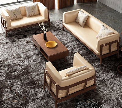 Bộ ghế sofa băng dài khung gỗ