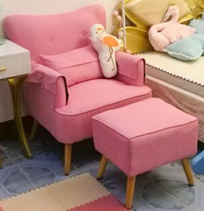 Ghế sofa đơn màu hồng 77 cm