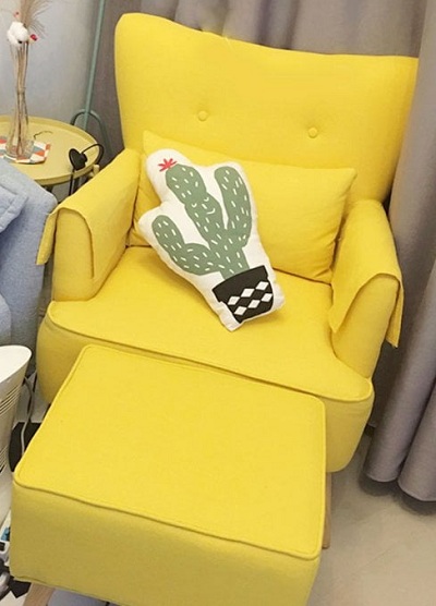 Ghế sofa đơn màu vàng 770mm