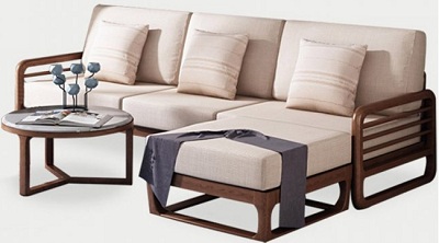 Ghế sofa văng dài kết hợp đôn