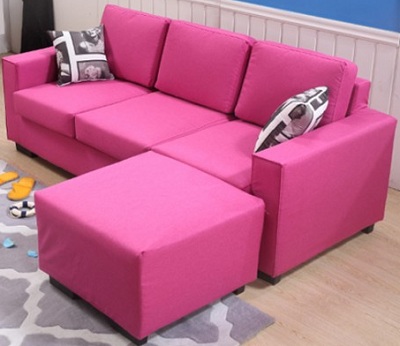 Ghế sofa góc mầu hồng