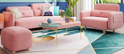Ghế sofa đơn màu hồng