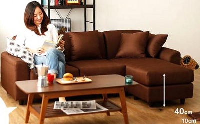 Ghế sofa góc L màu nâu