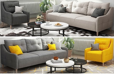 Ghế sofa mầu xám 218cm