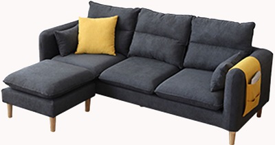 Mẫu ghế sofa bọc nỉ mầu đen