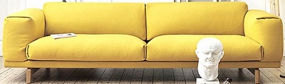 Ghế sofa màu vàng băng dài 200cm