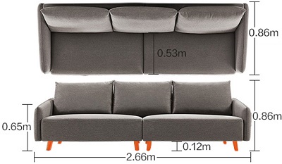 sofa văng dài 2600cm bọc nỉ