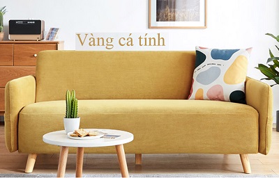 Ghế sofa màu vàng cá tính 1m85