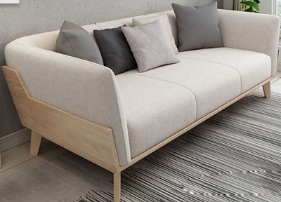 Băng ghế sofa màu trắng xám 220cm