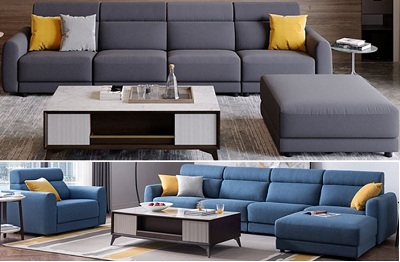 Ghế sofa màu xanh bọc nỉ xanh