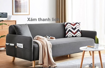 Ghế sofa bọc nỉ mầu xám thanh lich