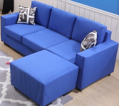 Ghế sofa băng góc mầu xanh