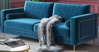 Ghế sofa bọc nhung mầu xanh