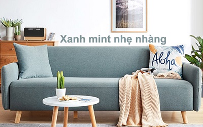 Ghế sofa xanh min nhẹ nhàng