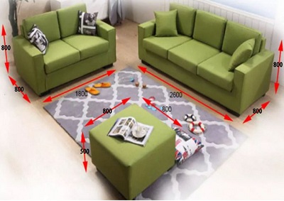 Thiết kế Ghế sofa bọc nỉ Kích thước Văng dài: 260cm - Văng đôi: 180cm - Đôn: 80cm Dài x Rộng X Cao GSF234