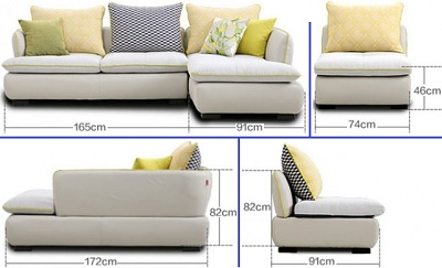 Thiết kế Ghế sofa bọc nỉ Kích thước Góc: 256x172x82cm, Đôn:74x91x82cm Dài x Rộng X Cao GSF231