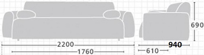 Thiết kế 2 đa ghế sofa bọc nỉ
