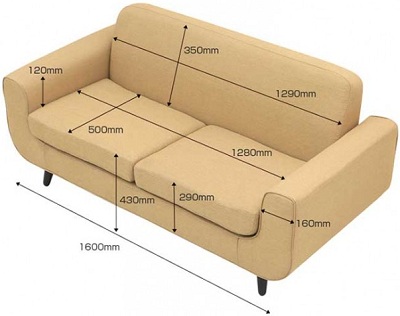 Thiết kế Ghế sofa bọc nỉ Kích thước 160 x 76 x 77cm Dài x Rộng X Cao GSF206