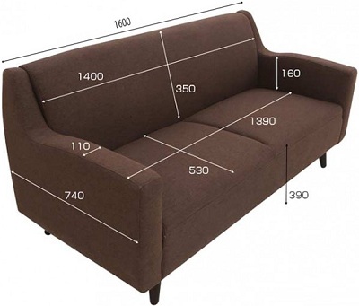 Thiết kế Ghế sofa bọc nỉ Kích thước 160 x 74 x 74cm Dài x Rộng X Cao GSF205