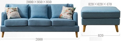 Thiết kế Ghế sofa bọc nỉ Kích thước Văng: 200 x 95 x 85cm - Đôn: 82 x 62 x 47cm Dài x Rộng X Cao GSF192