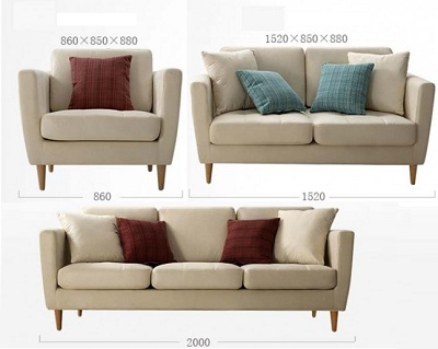 Thiết kế Ghế sofa bọc nỉ Kích thước 200 x 85 x 88cm Dài x Rộng X Cao GSF190