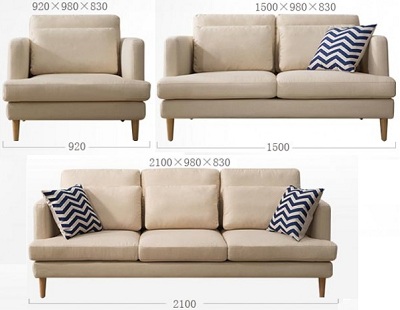 Thiết kế Ghế sofa bọc nỉ Kích thước 210 x 98 x 83cm Dài x Rộng X Cao GSF189