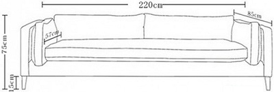 Thiết kế Ghế sofa bọc nỉ Kích thước D2200 x R850 x C750 mm Dài x Rộng X Cao GSF182