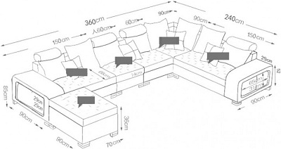 Thiết kế Ghế sofa bọc nỉ GSF150