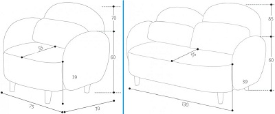Thiết kế ghế sofa đơn, văng 2 chỗ ngồi