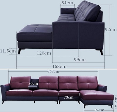 Thiết kế ghế sofa 3m63