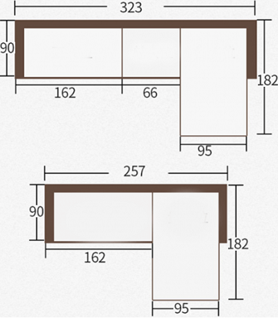 Thiết kế ghế sofa 2m57 và 2m32