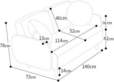 Mẫu ghế sofa hai chỗ ngồi 140cm