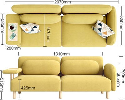 Ghế sofa 2m07 và 1m3