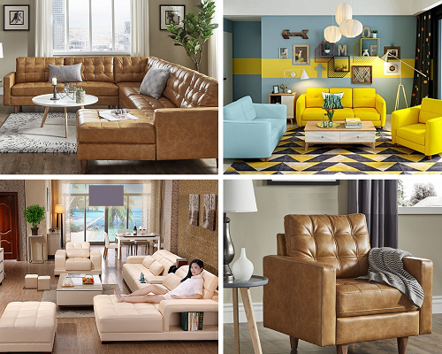 Mẫu ghế sofa đệm bọc da cao cấp đẹp sang trọng