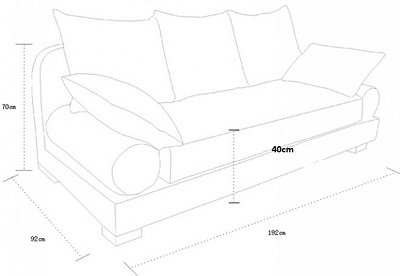 Thiết kế Ghế sofa bọc nỉ Kích thước 1920 x 920 x 700 mm Dài x Rộng X Cao GSF254