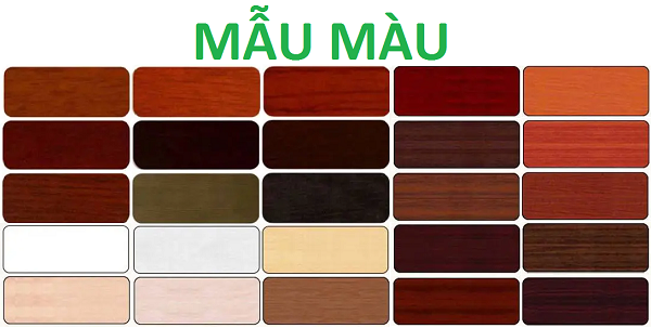 Mẫu màu sơn pu gỗ tự nhiên