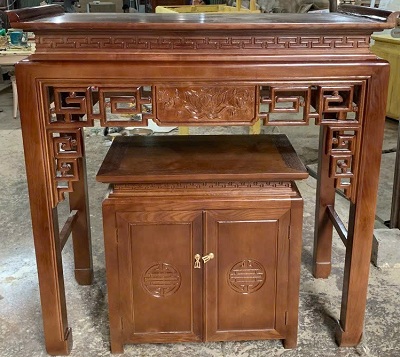 Bàn Thờ Gỗ Gõ BTD28 thiết kế hiện đại – Mẫu Tài Lộc – May Mắn – Thịnh Vượng