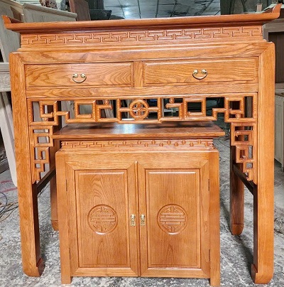 Bàn thờ chạm hoa văn 153cm BTD29