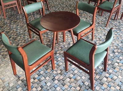 Ghế cafe Benla bá»c da g10