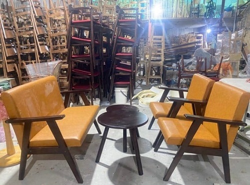 Ghế Sofa đơn và băng dài gỗ tự nhiên GSF264 sfg04