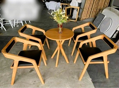 Ghế ăn gỗ Katakana nệm bọc da GCL17