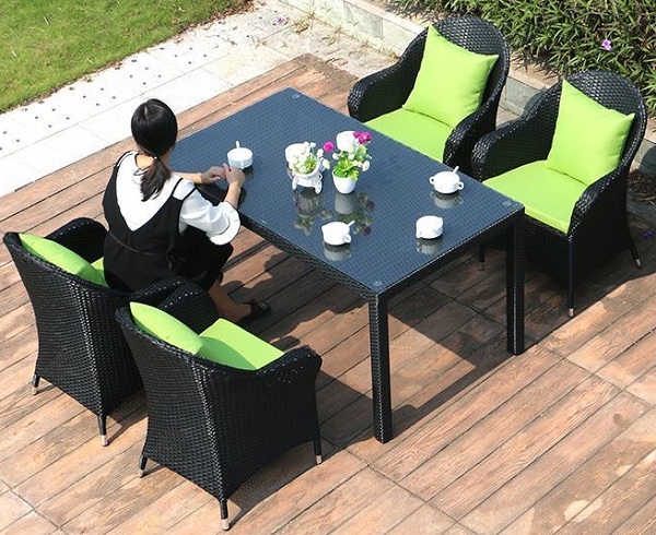 Bộ bàn ghế cafe nhựa giả mây BGN-01